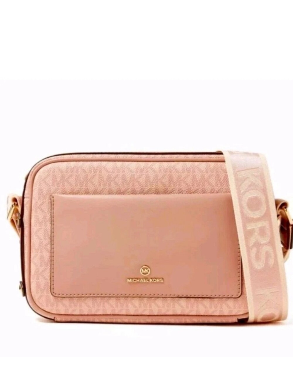 Michael Kors Jet Set Crossbody Logo Canvas - Blush EUC